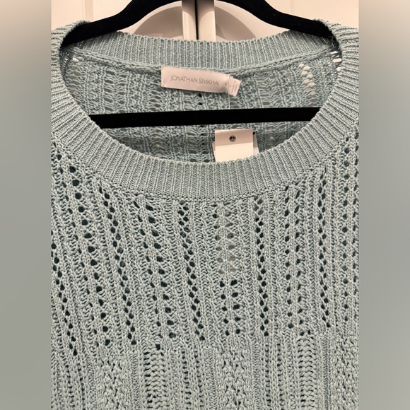 Jonathan Simkhai amberly chunky cropped pullover sweater size large tide pool